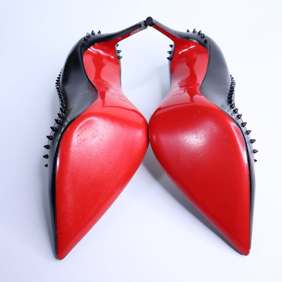 CHRISTIAN LOUBOUTIN Anjalina Givree Brushed Leather Pumps Black Women's 35.5 - Picture 9 of 10